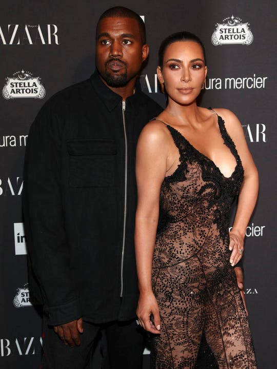 Kanye West mit seiner Frau bei einer Modeshow in New York. (Bild: Keystone)