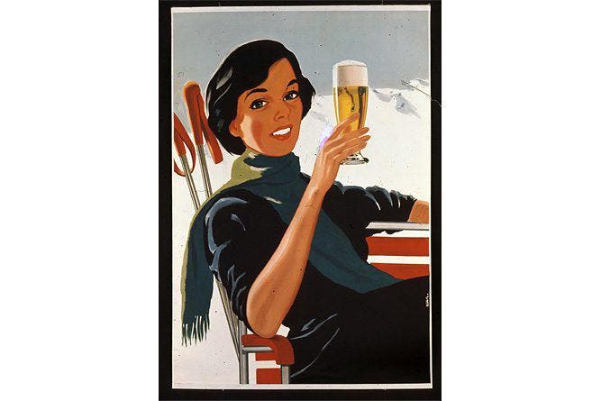1954: Auch die Frauen wollte man zum Bierkonsum animieren. (Bild: SBV)
