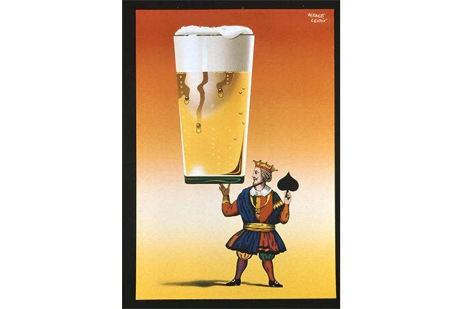 Plakat aus dem Jahr 1953: Das Bier als König unter den Getränken. (Bild: SBV)
