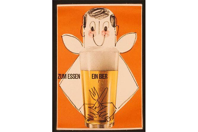 1963: «Zum Essen ein Bier». (Bild: SBV)