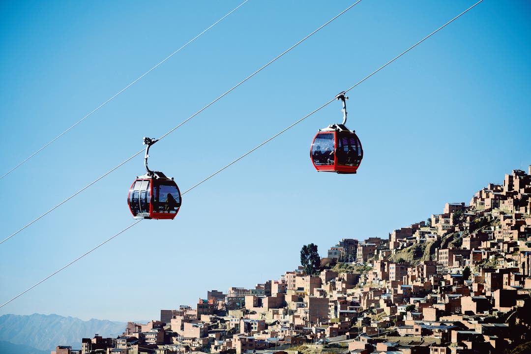 Die «Linea Roja» in La Paz ist 2664 Meter lang. Die Fahrzeit beträgt 10 Minuten (Bild: PD). 