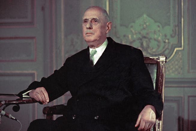 Charles de Gaulle während eines Fernsehinterviews im Juni 1968. (Bild: Jean-Jacques Levy/AP)