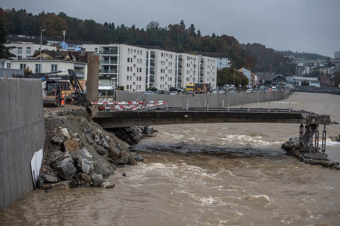 Hochwasserschutzmassnahmen Seetalplatz. (Nadia Schärli, 26. Oktober 2016)