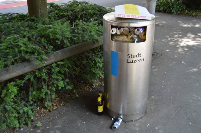 Abfalleimer in der Stadt Luzern. (Symbolbild: Foto: Tommy Durrer)