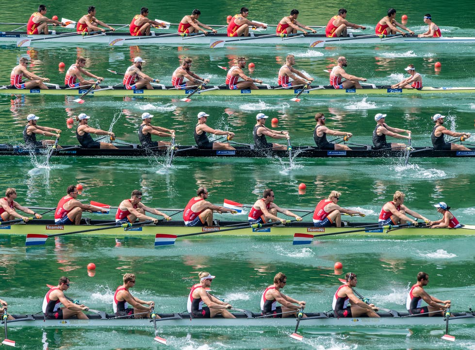 Der Wettkampf der Achter-Boote gilt als Königsklasse des Rudersports. (Bild: Boris Bürgisser (Luzern, 14. Juli 2018))