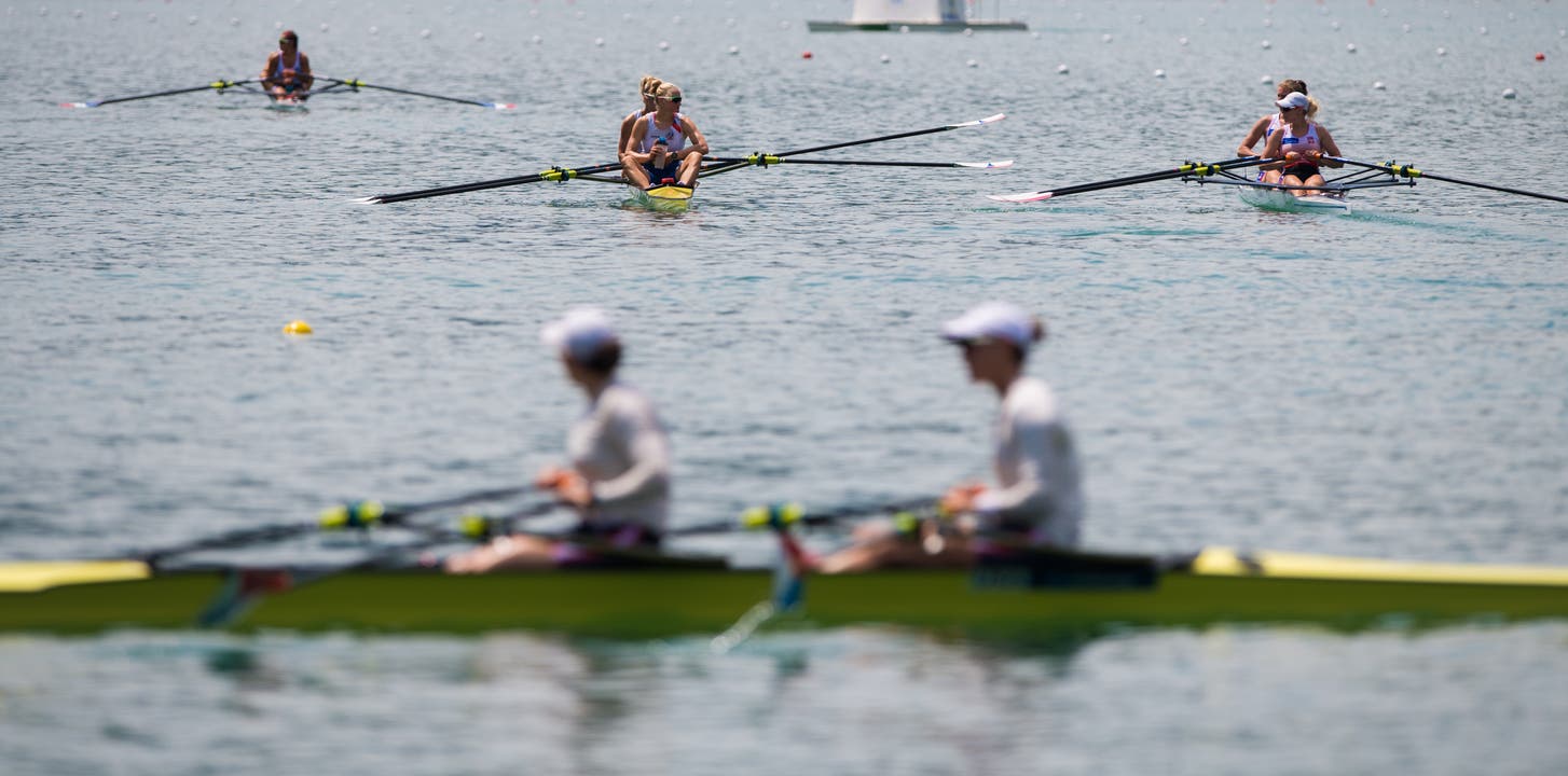 Impression eines Wettkampfes im Zweier-Boot. (Bild: Boris Bürgisser (Luzern, 14. Juli 2018))
