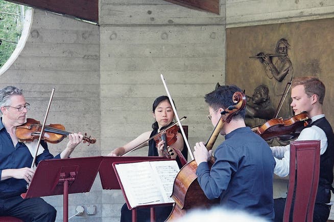 Im Garten des Hauses der Volksmusik wurde im Rahmen des Borromeo-Musikfestivals hochkarätige Kammermusik geboten (Bild: Paul Gwerder, Altdorf, 25. Juli 2018)