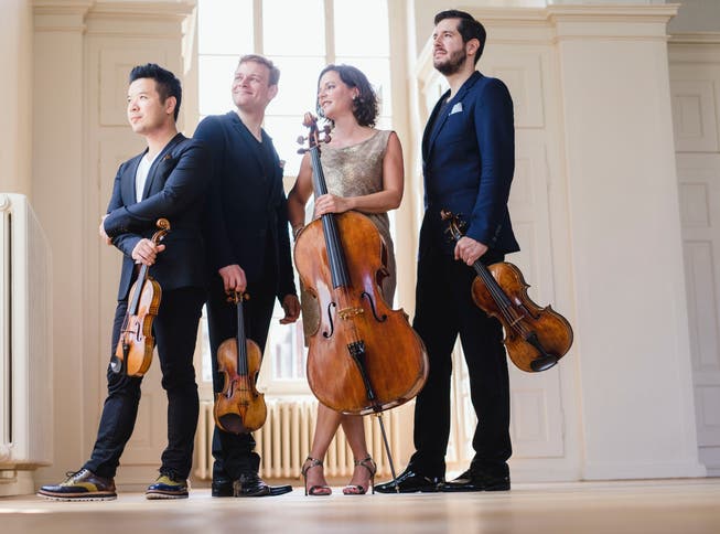 Das Stradivari Quartett um die Cellistin Maya Weber, die das Stradivari Fest in Gersau veranstaltet. (Bild: PD)