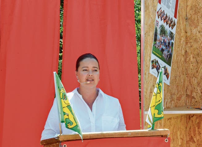 Regierungsrätin Carmen Haag hält in Eschlikon die Festansprache. (Bilder: Christoph Heer)