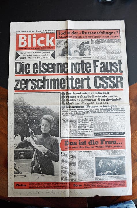 Hier ist Erika Blöchlinger im «Blick» vom 31. August 1968 zu sehen. (Bild: Philipp Unterschütz, Luzern, 20. August 2018)