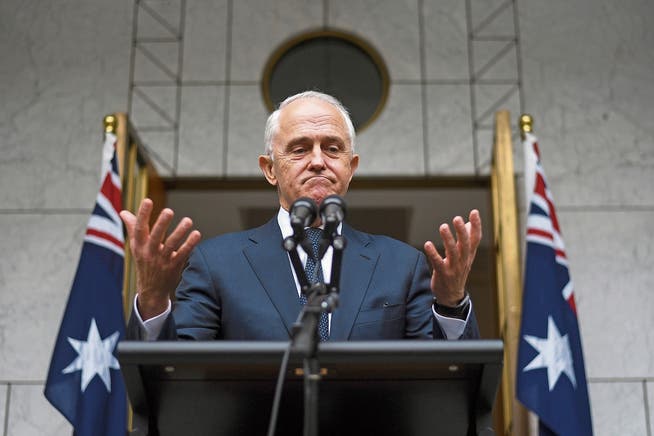 Unter Druck: Australiens Noch-Premier Malcolm Turnbull. (Bild: Lukas Coch/AP (Canberra, 23. August 2018))