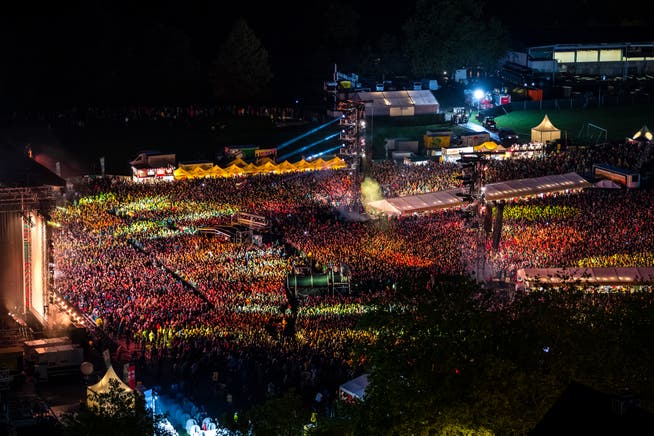 Da rockt sie, die Allmend: An die 50000 Fans feierten am Samstag mit den Toten Hosen.Bild: Philipp Schmidli (25. August 2018)