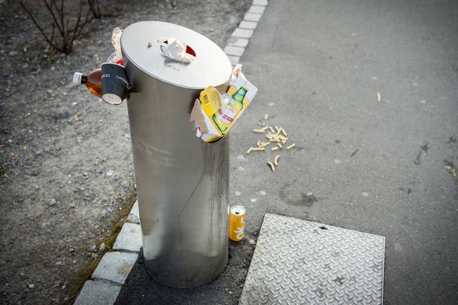 In Frauenfeld kostet eine Leerung eines öffentlichen Abfallkübels zwischen 20 und 50 Franken. (Bild: Urs Bucher)