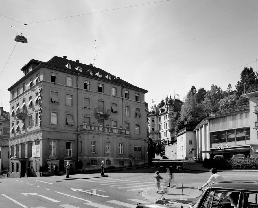 Das "Palace" links und das "Rex" rechts im Jahr 1966. (Bild: Stadtarchiv der Ortsbürgergemeinde St.Gallen)