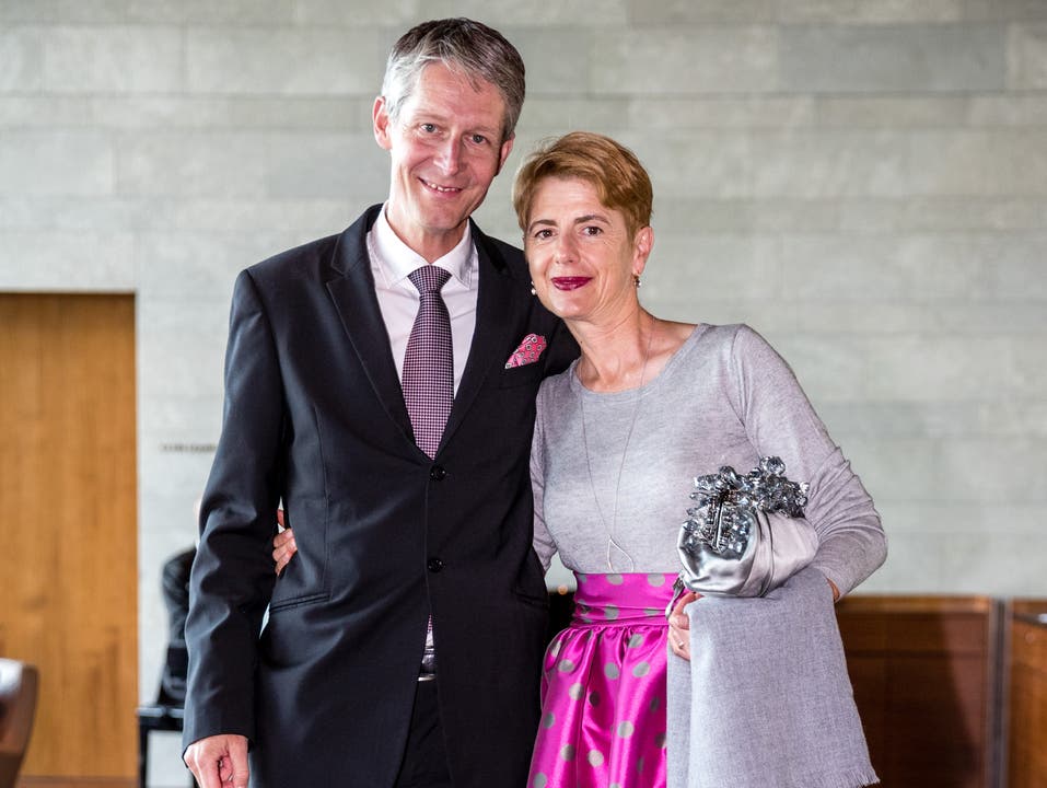Der Luzerner Tourismusdirektor Marcel Perren war mit seiner Frau Susanne ebenfalls an der Eröffnungsfeier mit dabei. (Bild: Philipp Schmidli, 28. September 2018)