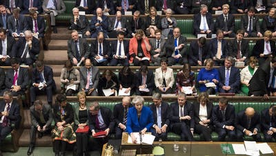 Die britische Premierminister Theresa May während der Parlamentsdebatte vom Mittwoch. (Bild: Mark Duffy, AP (London, 16. Januar 2019))