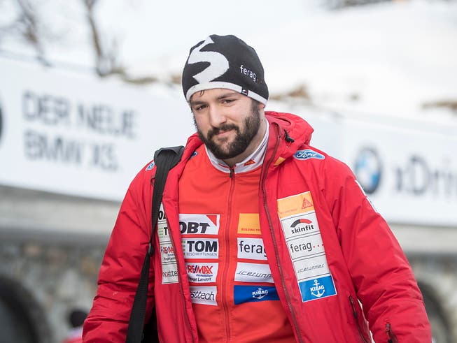 Der 21-jährige Schwyzer Michael Vogt überrascht beim Heim-Weltcup in St. Moritz mit Platz 4 im Zweierbob (Bild: KEYSTONE/URS FLUEELER)