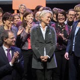 Glückliche Siegerin: Andrea Gmür nach der Nomination zur Ständeratskandidatin der CVP Luzern. Bild: Boris Bürgisser (Sursee, 29. Januar 2019)