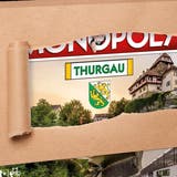 Das noch nicht ganz veröffentlichte Cover des Monopoly Thurgau. (Bild: PD)