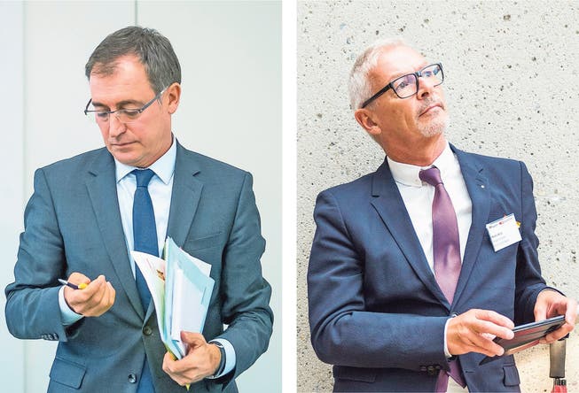 SVP-Ständeratskandidat Roland Rino Büchel und FDP-Bereitschaftskandidat Martin Klöti. (Bilder: Michel Canonica, Beat Belser)