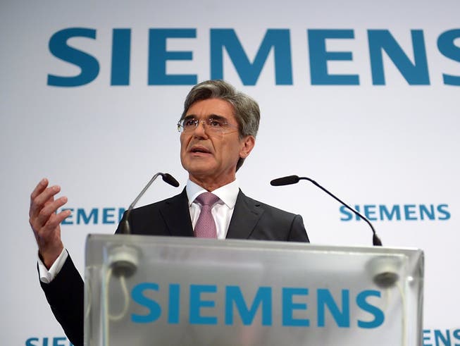 Siemens-Chef Joe Kaeser kann mehr Umsatz verkünden. (Bild: KEYSTONE/EPA/RAINER JENSEN)