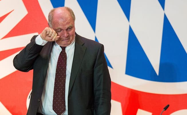 Tränen zum Abschied? Nächsten Freitag tritt Uli Hoeness als Präsident des FC Bayern München zurück. (Bild: Keystone)