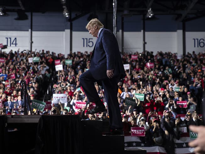 US-Präsident Donald Trump bei einem Wahlkampfauftritt in Battle Creek im Bundesstaat Michigan.