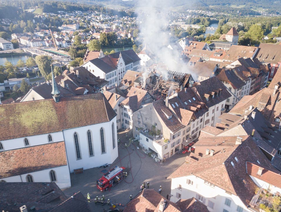 Feuer in der Rathausgasse am 03.09.2019 Feuer in Rathausgasse Aarau, Altstadt