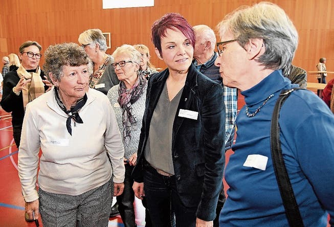 Regierungsrätin Michèle Blöchliger im Gespräch über das künftige Altersleitbild des Kantons. (Bild: Romano Cuonz (Stans, 9. Februar 2019))