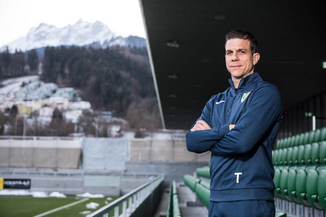 Der Trainer des SC Kriens - Bruno Berner - ist zufrieden mit der Leistung seiner Mannschaft gegen Schaffhausen. (Bild: Dominik Wunderli (Kriens, 29. Januar 2019))