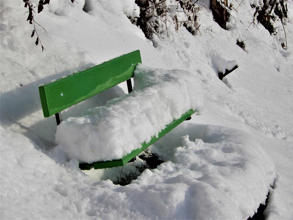 "Tempi passati"; So viel Schnee, es war unglaublich schön, auf dem Weg der Megger-Höhen ! (Bild: Margrith Imhof-Röthlin, Meggen, 4. Februar 2019)