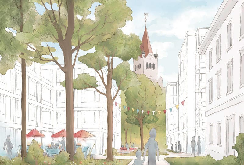Gassen sollen den Blick auf die Evangelische Kirche freigeben. (Bild: PD)