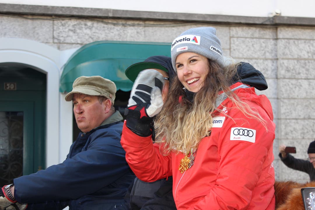 Skirennfahrerin Aline Danioth kann über ihre Erfolge strahlen. (Bild: Elias Bricker, 23. Februar 2019)