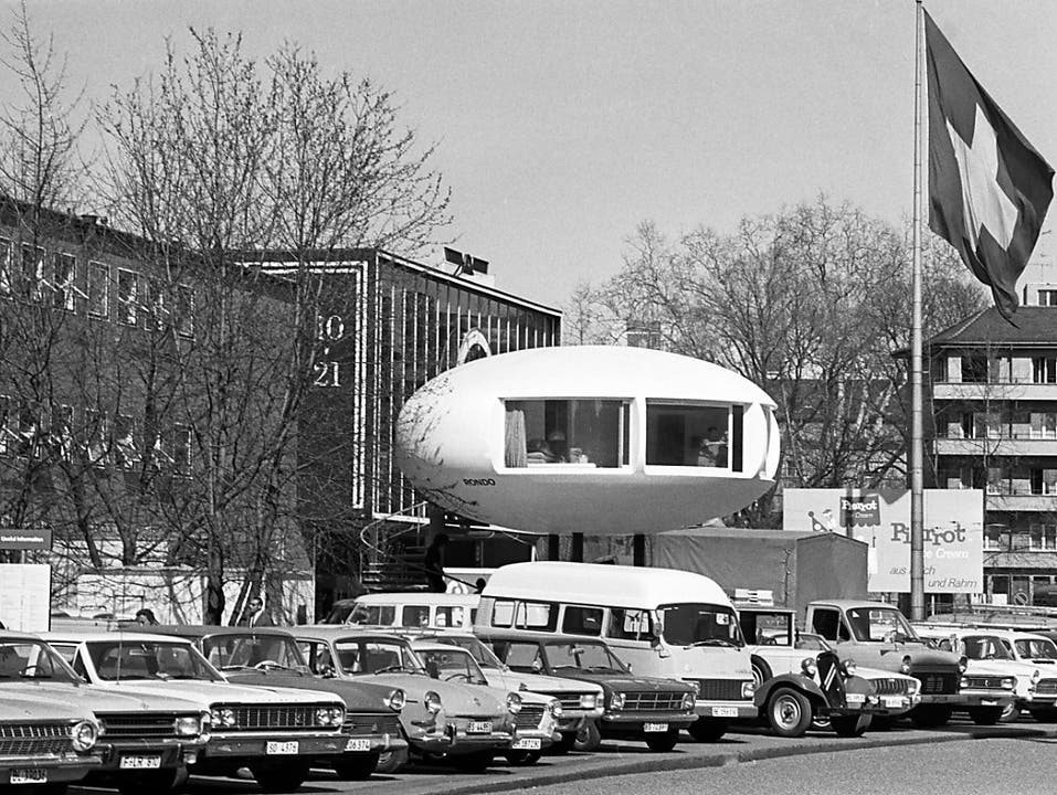 Kugelhaus an der Mustermesse 1969. (Bild: KEYSTONE/STR)
