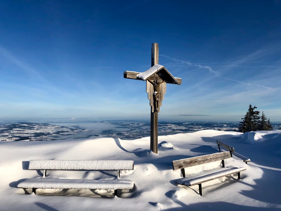 Wunderbare Winterstimmung auf Rigi Staffelhöhe. (Bild: Markus Brülhart, 8. Februar 2019)