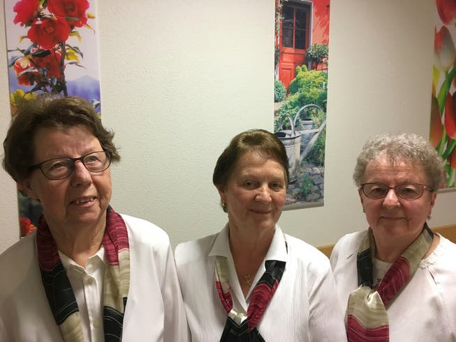 Rosa Kempf, Margrit Indergand und Rita Ziegler wurden an der GV geehrt. (Bild: PD)