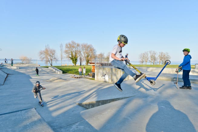 Der Skaterpark auf dem Seeparkareal wird bereits wieder rege genutzt. (Bild: Donato Caspari)