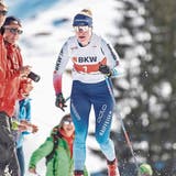 Nadine Fähndrich auf dem Weg zum Schweizer Meistertitel. Bild: Urs Flüeler/Keystone (Engelberg, 29. März 2019)