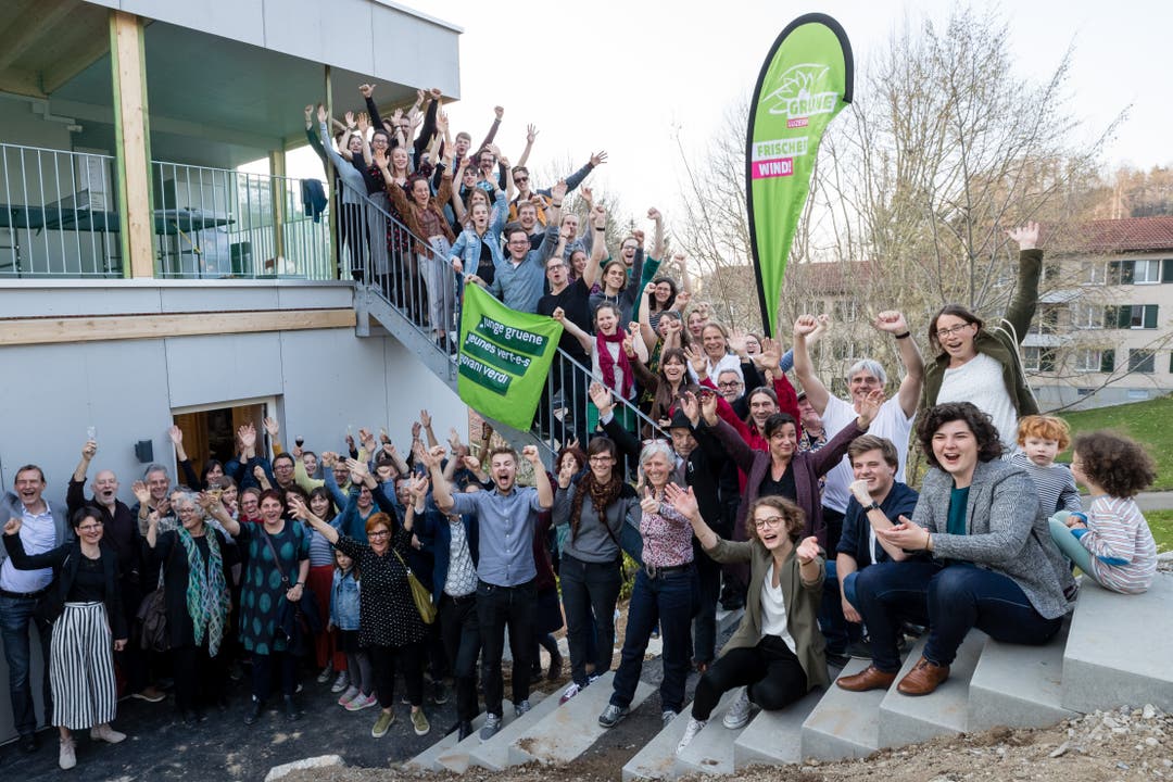 Die Grünen und Jungen Grünen feiern ihren Wahlerfolg am Sonntag, 31. März 2019 bei den Studentenwohnungen der Music-Box an der St. Karlistrasse Luzern.