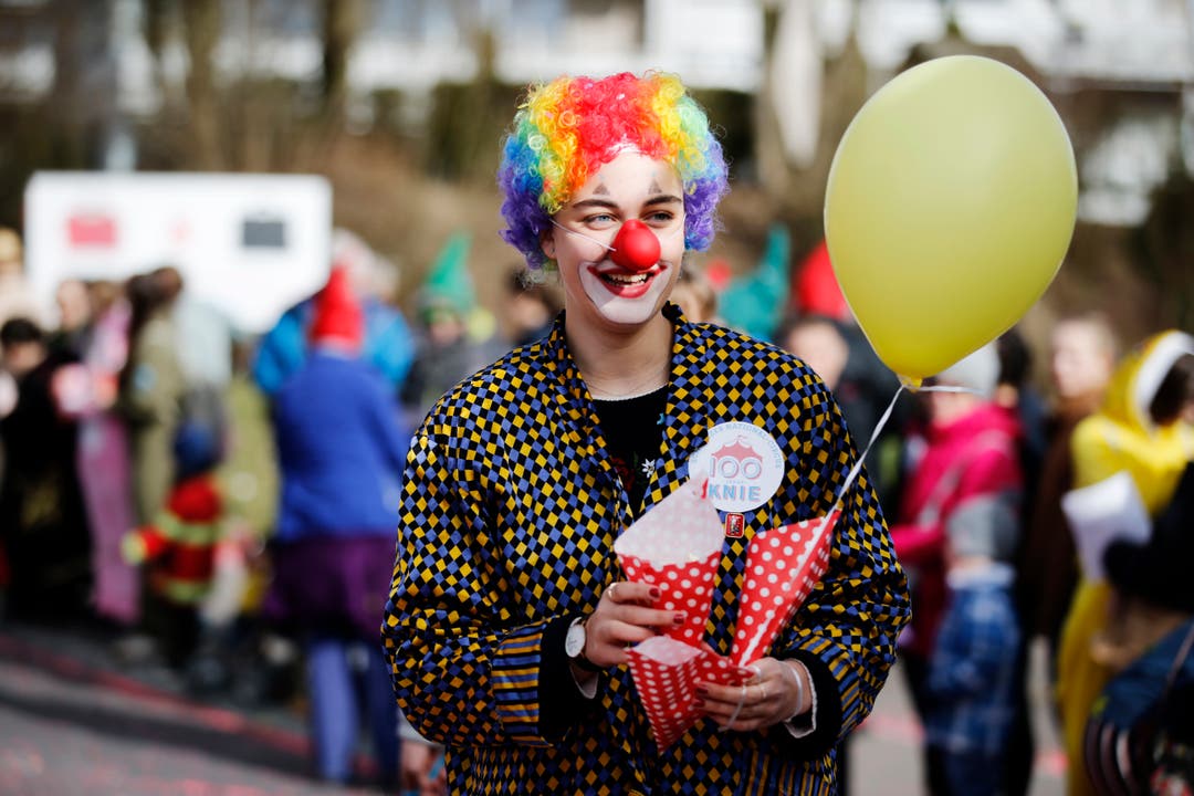 Eine Clownin, die Grund zum Lächeln hat. (Bild: Stefan Kaiser, Hünenberg, 5. März 2019)