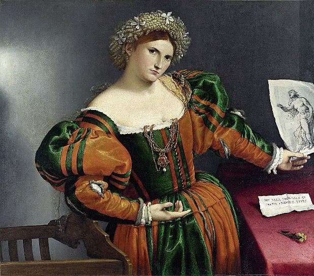 Überdimensionierte Ärmel: «Porträt einer Frau inspiriert von Lucretia», Lorenzo Lotto. (Bild: PD)