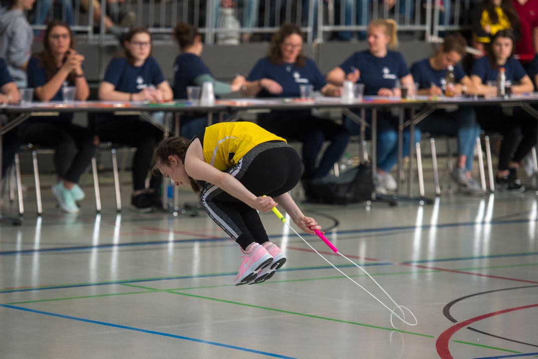 Impressionen von der Schweizermeisterschaft im Rope Skipping in der Krienser Krauerhalle. (Bild: Dominik Wunderli, Kriens, 30. März 2019)