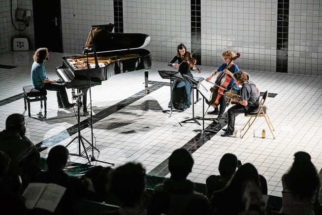 Das Ensemble Nachhall bei einem früheren Konzert im Luzerner Neubad. Bild: Philipp Schmidli (Luzern, 16. April 2016)