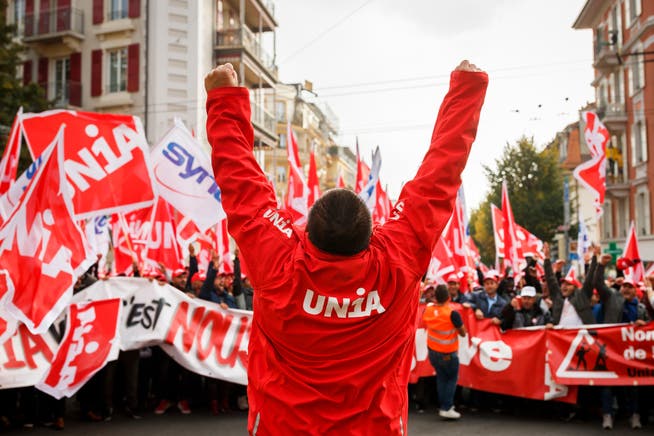 Am 1. Mai kämpfen die Gewerkschaften auch für ihre eigene Existenz. (Bild: Valentin Flauraud/Keystone, Lausanne, 5. November 2018)