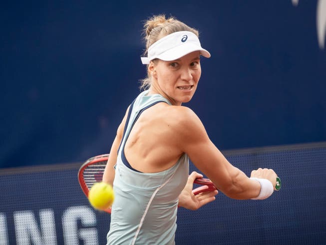 Steigerte sich nach unsicherem Beginn deutlich: Viktorija Golubic beim WTA-Turnier in Lugano (Bild: KEYSTONE/TI-PRESS/PABLO GIANINAZZI)