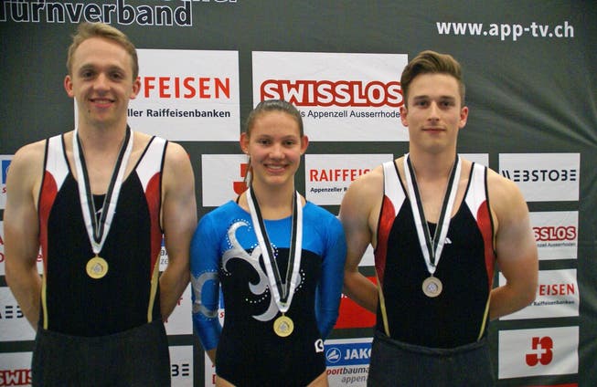 Die besten im K7: David Meier (1), Norina Imhoof (1.) und Dominik Schluep (2.) (Bild: Werner Grüninger)