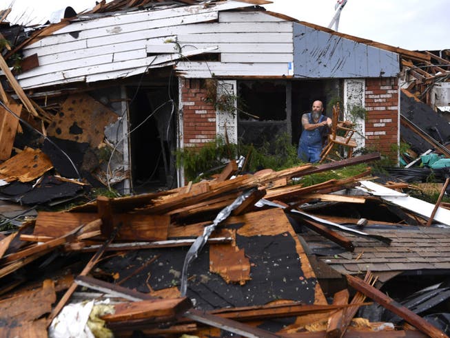 Von einem Tornado zerstörtes Haus in Abilene, Texas. (Bild: Keystone/AP/RONALD W. ERDRICH)