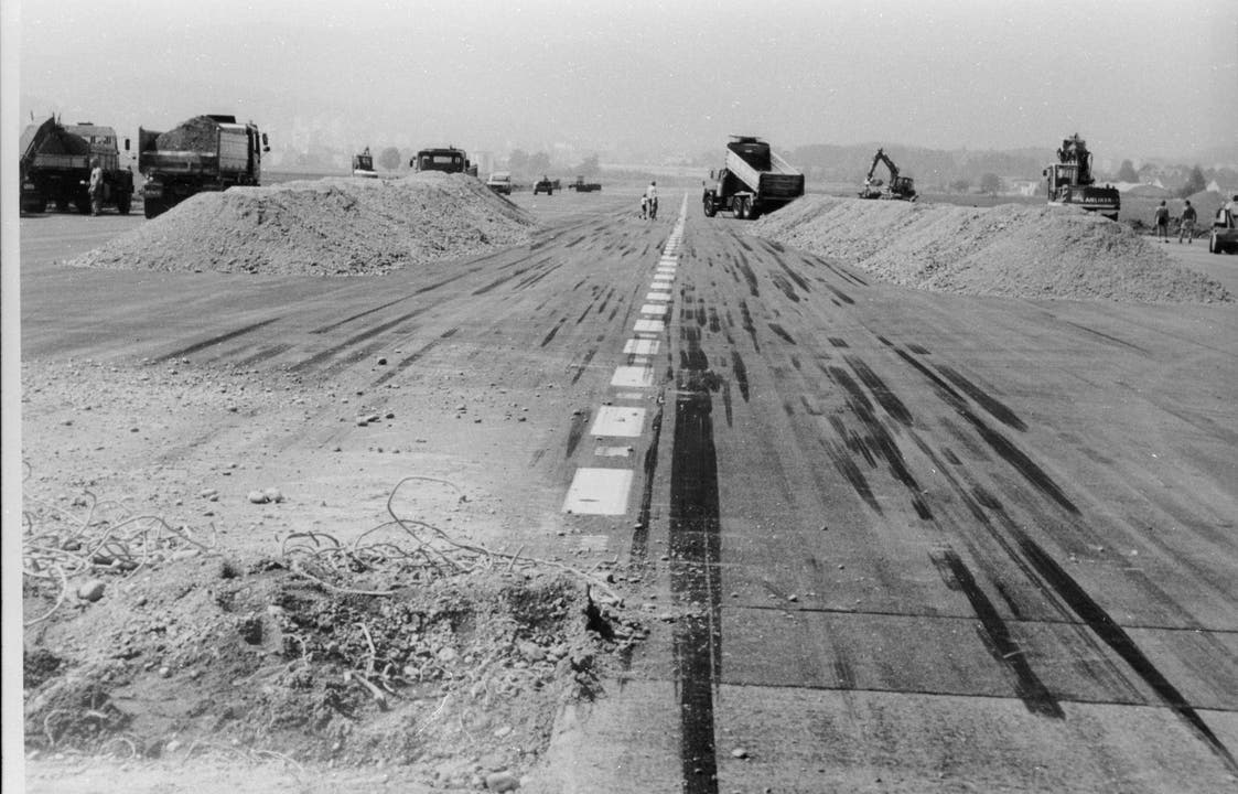 Bau des Militärflugplatz Emmen. (Bild: VBS)
