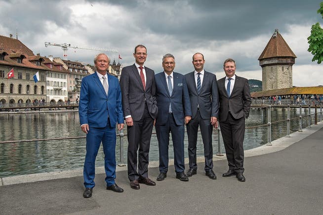 Da braut sich was zusammen: der Luzerner Regierungsrat. (Bild: Eveline Beerkircher, 19. Mai 2019)