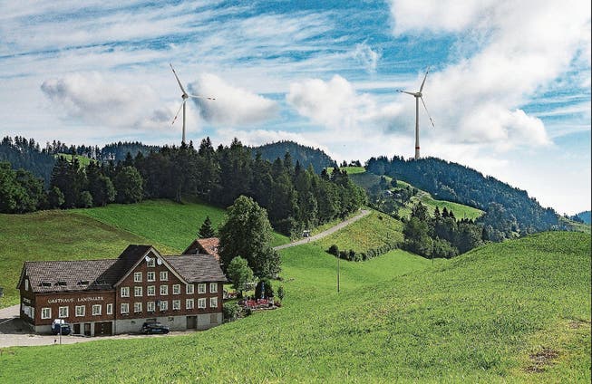 Die Initianten wollen an der Nutzung der Windenergie in Appenzell Innerrhoden festhalten. Eine Petition fordert zudem die Weiterverfolgung des Projektes zum Windpark im Gebiet Honegg-Oberfeld. (Visualisierung: PD) 